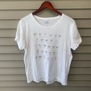 J. Crew White Collectors Short Sleeve Tee - Coffee Lovers